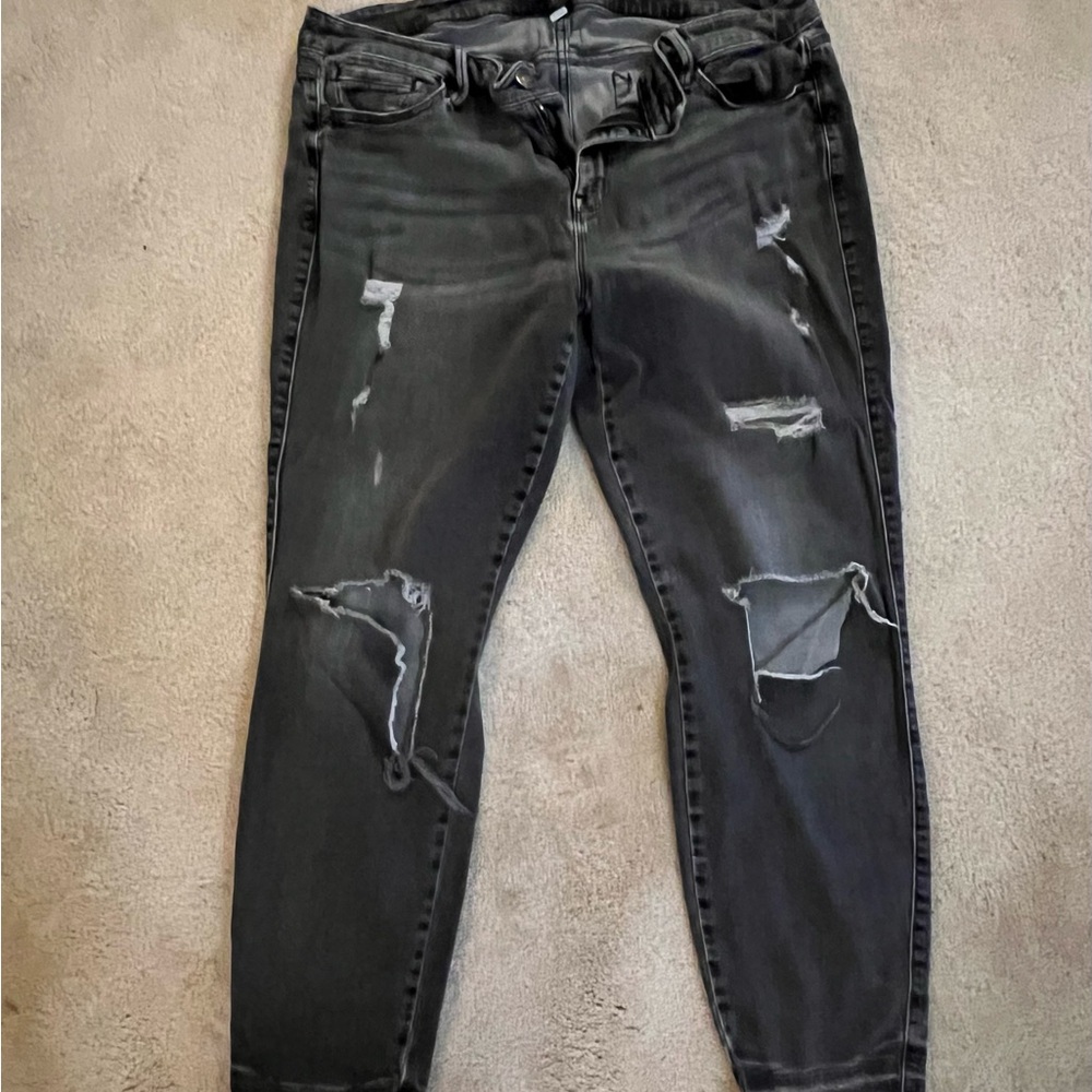 Distressed Black Women's Jeans